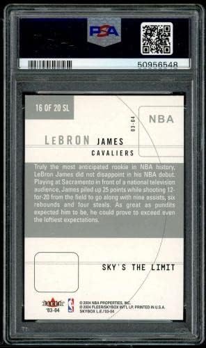 Lebron James Çaylak Kartı 2003-04 Skybox L. E. Sky's The Limit 16 PSA 9 - Basketball Slabbed Çaylak Kartları