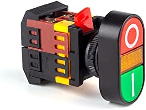 BNEGUV 22mm Çift Pozisyon Düğmesi Start-Stop Çift Düğme Işıklı basmalı düğme anahtarı lamba ile 24/220/380V Kontrol