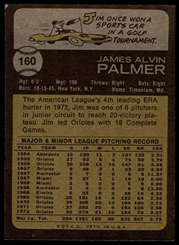 1973 Topps 160 Jim Palmer Baltimore Orioles (Beyzbol Kartı) ESKİ Orioles