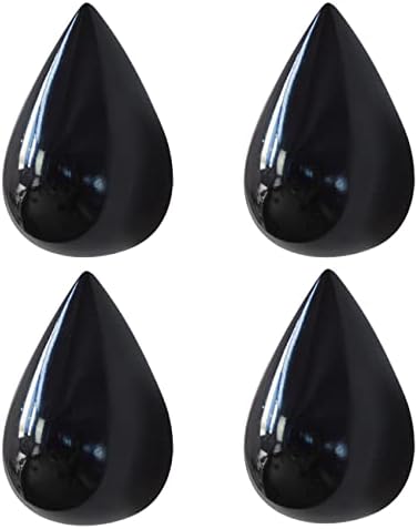 MARGUERAS 4 adet Su Damlası Şekilli Minimalist Tasarım Dekoratif Yaratıcı Duvara Monte Ceket Şapka askı kancası (Siyah)