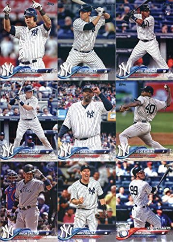 2018 Topps New York Yankees Takımı 17 Beyzbol Kartından Oluşan Set (Seri 1): Aaron Judge(1), Clint Frazier(7), Luis