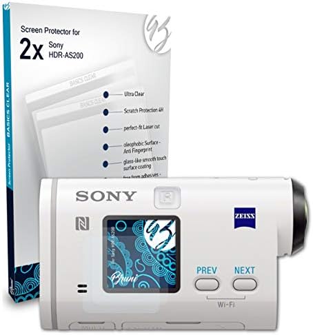 Bruni Ekran Koruyucu ile Uyumlu Sony HDR-AS200 Koruyucu Film, Kristal Berraklığında koruyucu film (2X)