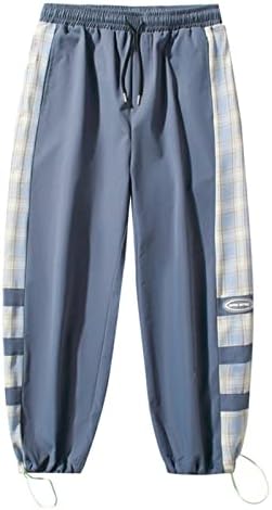 Erkek Kış Giysileri Boyutu 6 Erkek İlkbahar ve Sonbahar Rahat Moda Ekose Nakış Logosu Elastik Pantolon Erkekler için