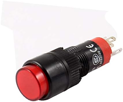X-DREE AC 110-380 V SPDT 5Pin Lehimleme Anlık Kırmızı Basın basmalı düğme anahtarı(AC 110-380-V SPDT Pin 5Pin Saldante