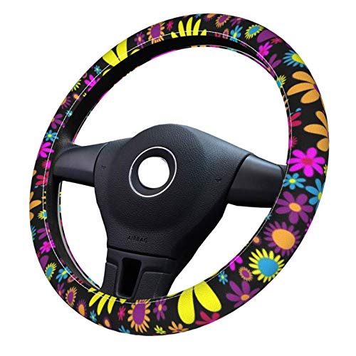 Renkli Çiçek Çiçekler Desen Özelleştirilmiş araba el freni kapağı araba direksiyon kılıfı yumuşak dolgu kaymaz ter