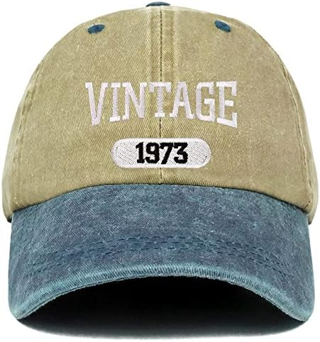 Trendy Giyim Mağazası Vintage 1973 işlemeli 50. Doğum Günü Yumuşak Taç Yıkanmış Pamuklu şapka