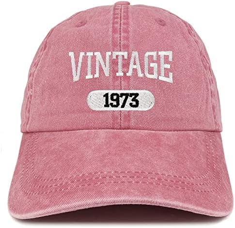 Trendy Giyim Mağazası Vintage 1973 işlemeli 50. Doğum Günü Yumuşak Taç Yıkanmış Pamuklu şapka