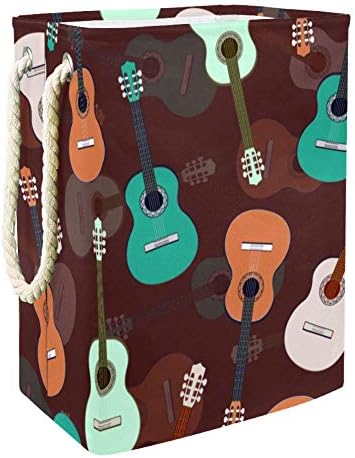 Inhomer Gitar Renkli Desen Müzikal 300D Oxford PVC Su Geçirmez Giysiler Sepet Büyük çamaşır sepeti Battaniye Giyim