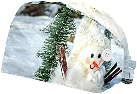 Nıaocpwy Kış Kardan Adam Noel Sevimli Çalışma Kap Düğmesi İle, moda Kabarık Fırçalama Şapka Kadın Erkek İçin, 2 Paket