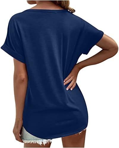 T Shirt Kadın Artı Boyutu Kısa Kollu Üstleri Yaz Rahat V Boyun Tshirt Moda Aşk Grafik Temel Tees Gevşek Tunik