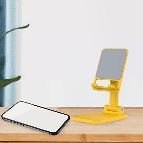 MagiDeal Katlanabilir Telefon Standı, Açı Yüksekliği Ayarlanabilir Masaüstü Telefon Tutucu Dock, Cradle, Sarı