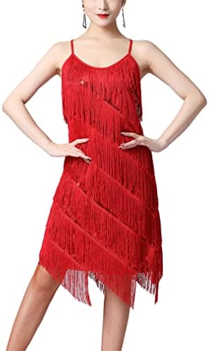 JEATHA Bayan 1920 s Vintage Pullu Saçaklı Püsküller Sineklik Elbiseler Kolsuz Balo Salonu Latin Dans Elbise