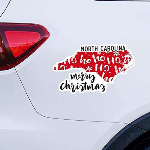 Kuzey Carolina Ev Devlet Noel Çıkartmaları Merrry Noel Kuzey Carolina Haritası Araba Çıkartması Noel Dekorasyon Pencere