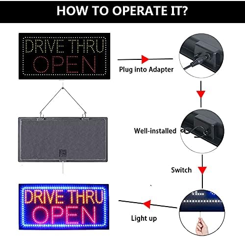 Iş için LED sürücü işareti, Fast Food için süper parlak LED açık işareti, Pizza Burger iş dükkanı mağaza penceresi