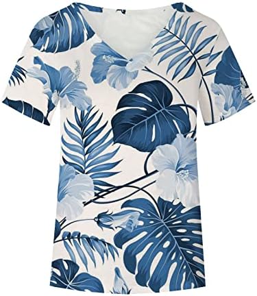 Üst Tshirt Kadınlar için Sonbahar Yaz Kısa Kollu 2023 Giyim Moda V Boyun Pamuk Grafik Brunch Tee PD PD