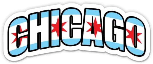 Chicago Şehir Bayrağı Mektuplar Şekil Vinil Sticker-Araç Telefonu-4