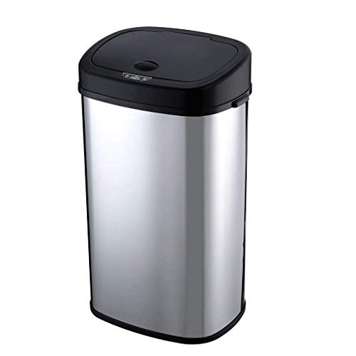 YJJDXDP Paslanmaz Çelik Otomatik çöp tenekesi Koku Emici Filtre, Geniş Açılış Sensörü Mutfak çöp kutusu (Renk : D)