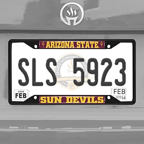 FANMATS 31244 Arizona Eyaleti Güneş Şeytanları Metal Plaka Çerçevesi Siyah Kaplama