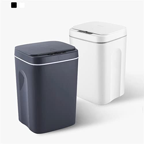 WODMB Akıllı çöp tenekesi Otomatik sensörlü çöp kovası Sensörü Elektrikli çöp kutusu Ev çöp kutusu (Renk: Siyah, Boyut: