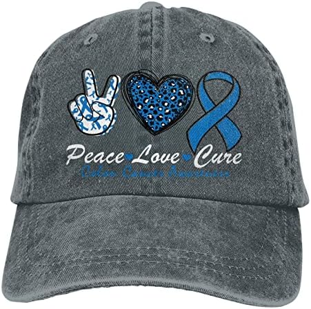 Kolon kanseri farkındalık şapka barış seviyor tedavi Bayan Golf şapka hediye
