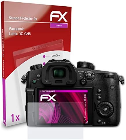 Panasonic Lumix DC-GH5 Cam Koruyucu ile Uyumlu atFoliX Plastik Cam Koruyucu Film, Plastikten 9H Hibrit Cam FX Cam