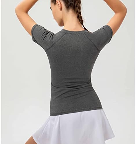 Kadın Spor Atletik günlük t-Shirt Koşu Egzersiz Yoga Hızlı Kuru Üst 3 Paket