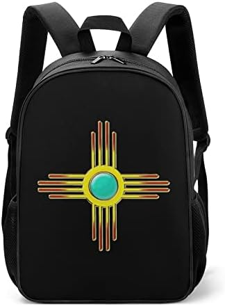 Ziya Güneş Pueblo Yeni Meksika Unisex Sırt Çantası Hafif Sırt Çantası Moda omuzdan askili çanta Su cepli şişe