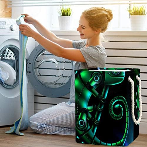 Inhomer Yeşil Bukalemun Kertenkele 300D Oxford PVC Su Geçirmez Giysiler Sepet Büyük çamaşır sepeti Battaniye Giyim