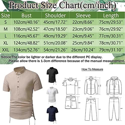 Bmısegm Yaz Egzersiz Gömlek Erkekler için Erkek Bahar Yaz Standı Yaka Kısa Kollu Gömlek Cep Erkek Uzun Kollu Gömlek