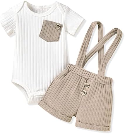Unutıylo Erkek Bebek Kıyafetleri 0-12 Ay Kısa Kollu Romper Jartiyer Pantolon İlkbahar yaz giysileri