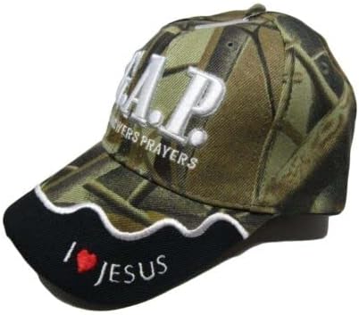 Tanrı Cevaplar Dualar Işlemeli İsa Mesih yuvarlak şapka Şapka 814 (Camo) CAP814