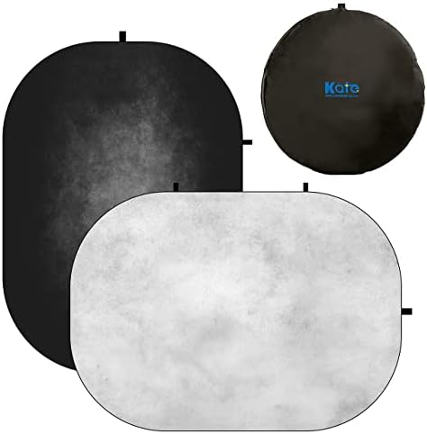 Kate 5x6.5ft(1. 5x2 m) Katlanabilir Arka Siyah Dokulu Şerit Renk Büküm Flex Katlanabilir Fotoğraf Backdrop