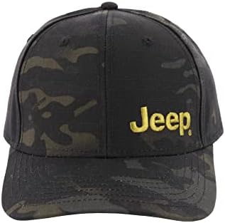 Jeep Metin Logosu Düşük Profilli Kamyon Şoförü Şapkası Siyah Camo / Yeşil Şapka