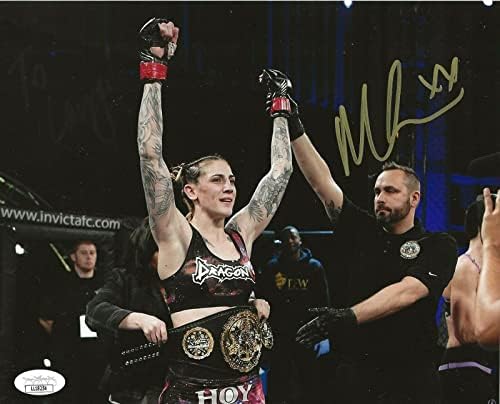 Megan Anderson imzalı UFC 8x10 fotoğraf imzalı 3 JSA Sertifikalı - İmzalı UFC Fotoğrafları