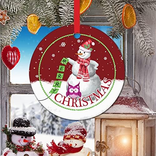 Süs için Noel ağaç dekor Kış Kardan Adam Baykuş Süsler Merry Christmas Kırmızı Dünya Kar Tanesi Noel Ağacı Süsleri
