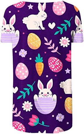 xıpcokm Mutlu Paskalya Tees Kadınlar için Tavşan Yumurta Grafik Raglan Kollu T-Shirt Gevşek Casual Tunik Üstleri Yuvarlak