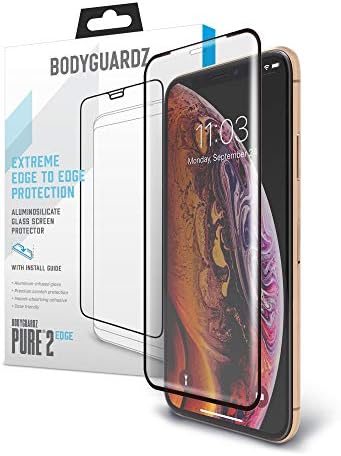 BodyGuardz-Saf 2 Kenar Cam Ekran Koruyucu Apple iPhone Xs / X, Ultra İnce Kenardan Kenara Temperli Cam Ekran Koruyucu