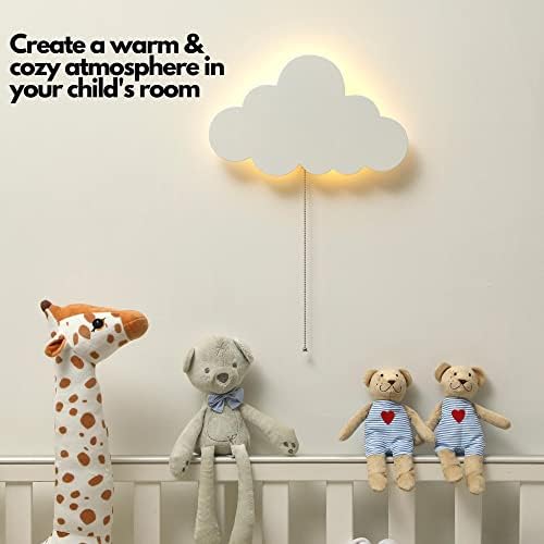 Bulut ışığı - Kreş için yüzen bulut duvar lambası / Çocuklar için sevimli yüzen bulut lambası yatak odası / pille