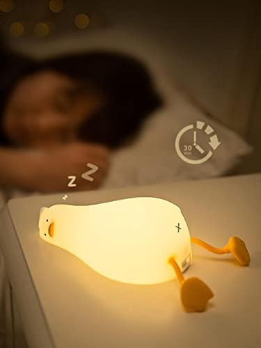 JUCHENG Ördek Gece Lambası Led Gece Lambası Ördek Yavrusu Şarj Edilebilir Lamba Karikatür Silikon Çocuk Çocuk Yatak