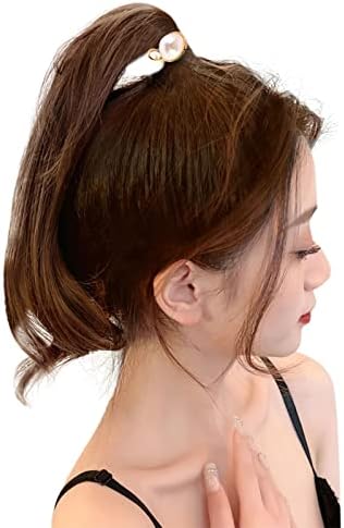 Kadınlar için kafa bantları Düğümlü Bayan İnci Kakma Metal Klip Yüksek At Kuyruğu saç tokası Pamuk Kafa Bantları Kadınlar