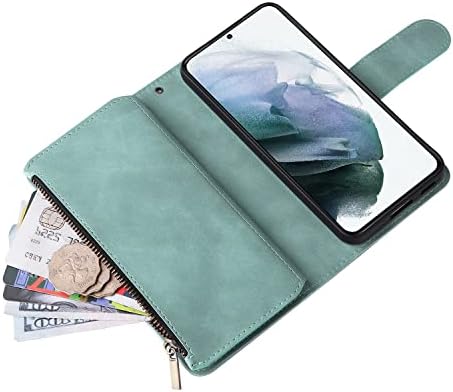 RANYOK Galaxy A13 Cüzdan Kılıf ile uyumlu, Premium PU Deri Fermuar Folio Kart Yuvası ile RFID Engelleme Bilek Kayışı