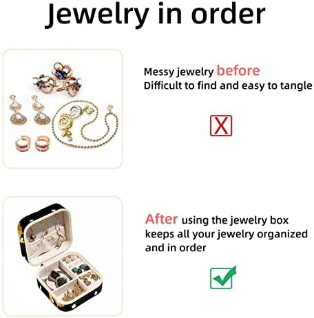 HemaKayy PU Deri Mücevher Kutusu Altın Horoz Polka Dot Taşınabilir Seyahat Jewelrys Organizatör Vaka Küpe Yüzük Kolye