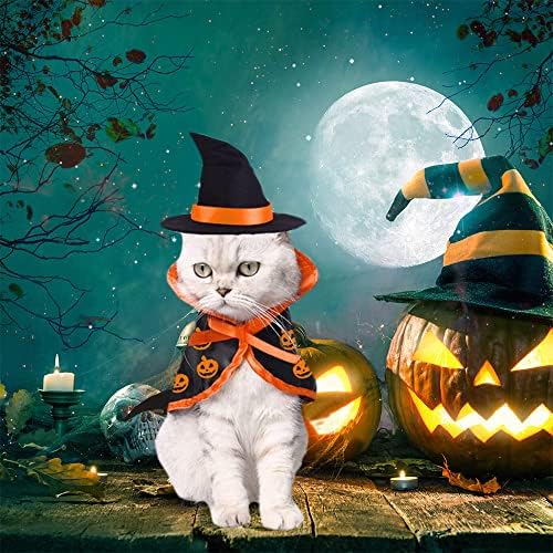 Pet Kedi Yarasa Kostüm, Cadılar Bayramı Pet Kabak Desen Pelerin, Yaka Cosplay Yarasa Kostüm, Sevimli Yavru Kedi Giyinmek