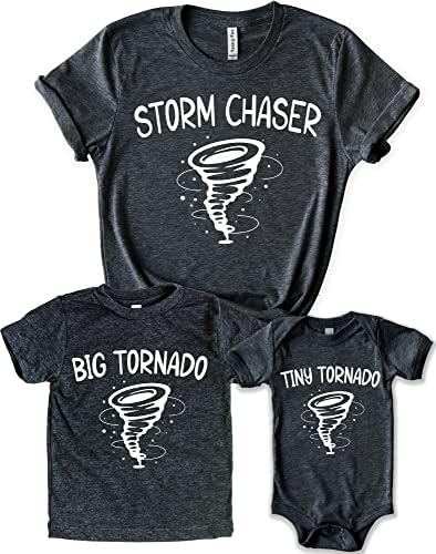 Ufacık Tilki Büyük Küçük Tornado Fırtına Kovalayan Gömlek Anne Mini Anne T-Shirt Bodysuit Kardeşler Aile Eşleştirme
