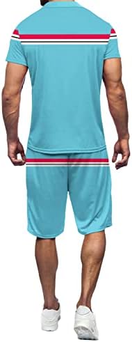 Erkek Takım Elbise Erkek Moda Kısa Kollu tişört ve şort takımı Yaz 2 Parça Kıyafet Erkek Artı Boyutu Takım Elbise