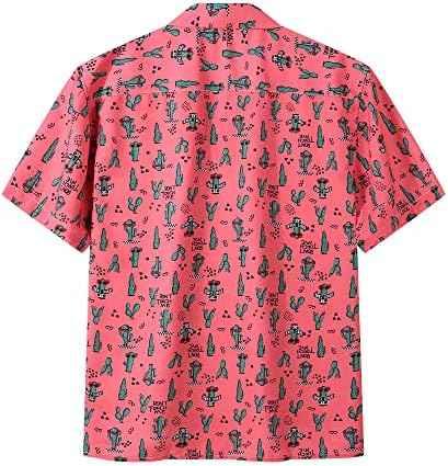 MCEDAR Mens & Boys Komik Hawaiian Gömlek Kısa Kollu Düğme Aşağı Yenilik Tropikal Aloha Gömlek Büyük ve Uzun Boylu
