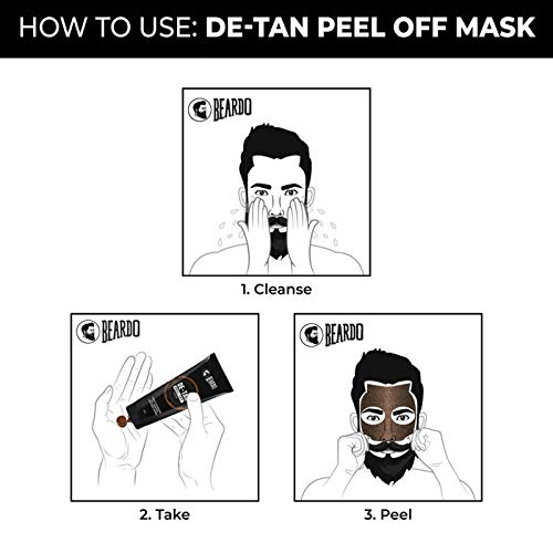 Erkekler için Beardo De-tan Soyulabilir Yüz maskesi, 100gm / Yüz Maskesi Tüm Cilt Tipleri için Arındırıcı ve Derin