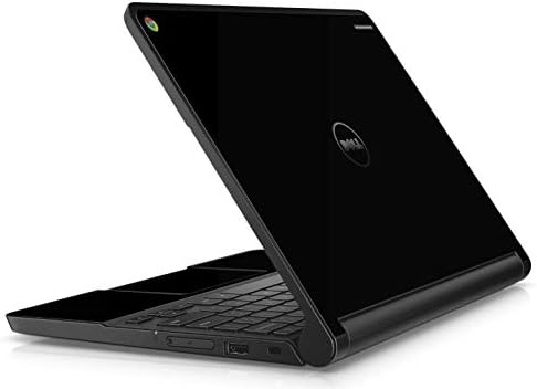 LidStyles Vinil Koruma Cilt Kiti çıkartma ile Uyumlu Dell Chromebook 3120 Dizüstü Bilgisayar (Siyah ve Pembe Kelebek)