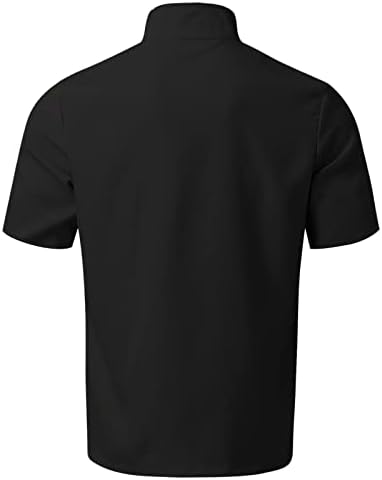 2023 Yeni Erkek İlkbahar ve Sonbahar Düğme Yuvarlak Boyun Düz Renk Bluz Kısa Kollu Üst Dip Gömlek Erkek Kısa