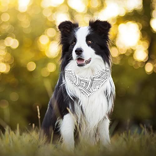 Ayarlanabilir Köpek Bandanalar 2 Parça, Etnik Mandala Boho Desen Yumuşak Fular için Pet Günlük Giyim, Saçmalamak Önlükler